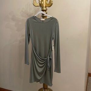 Sage long sleeve dress